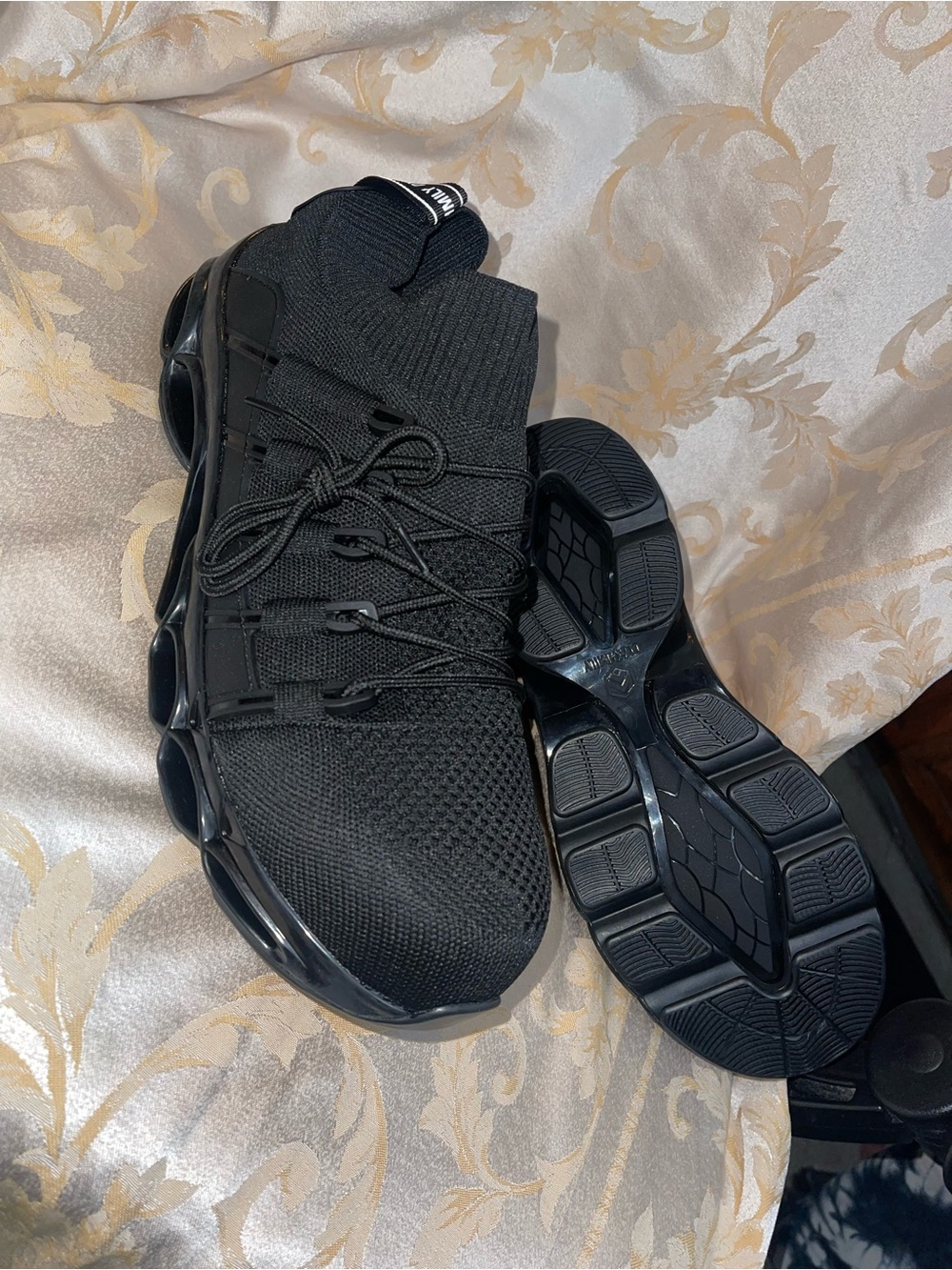 Steel Toe Safety Shoes; DYKHMILY Mens Size 12.5W Black